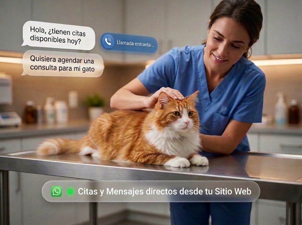 Sitio Web Móvil y Citas por WhatsApp para Clínica Veterinaria